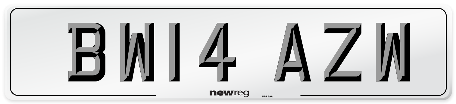 BW14 AZW Number Plate from New Reg